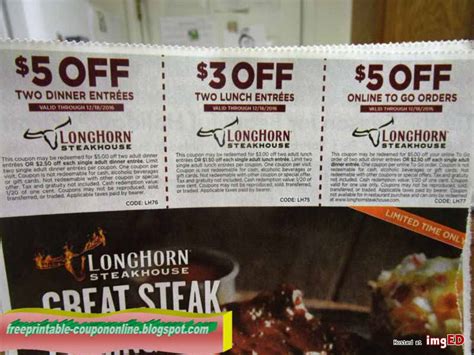 Longhorn Coupons Printable Benefits