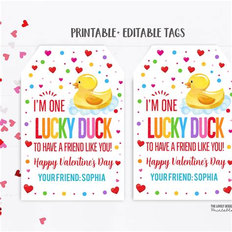 Lucky Duck Valentine Printable