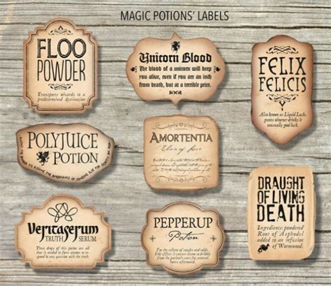 Magical Potion Label Example