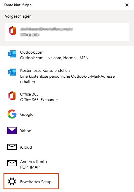 Mail Einrichten Setup