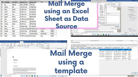 Mail Merge Data Source Example