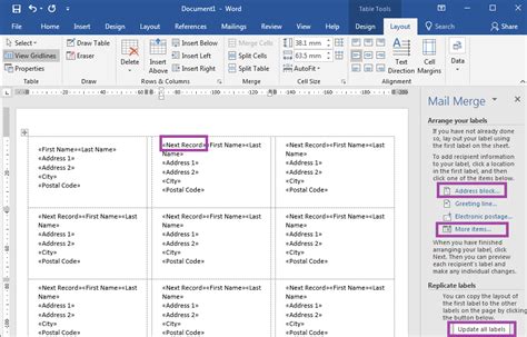 Mail Merge Label Excel