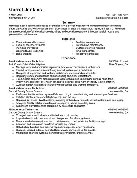 Maintenance Professional Resume Template