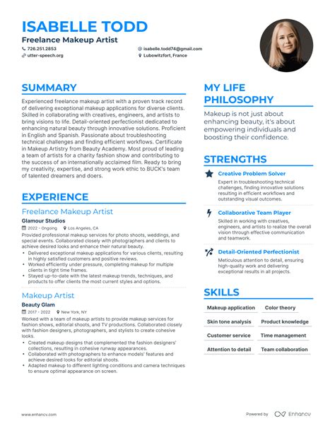 Makeup Resume Example 3