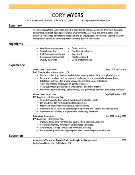 Description of Management Resume Examples