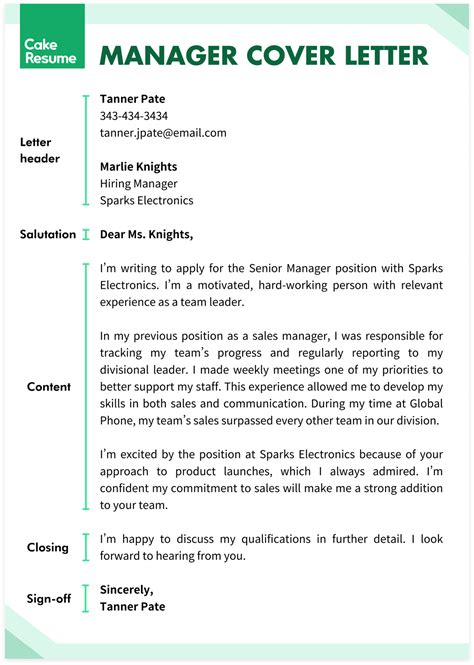 Manager Cover Letter Tips