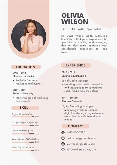 Manager Resume Template Canva