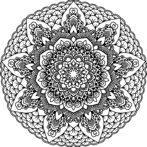 Mandala Grayscale Coloring Pages