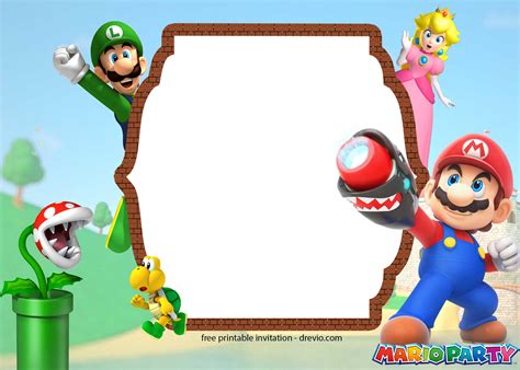 Mario Birthday Card Templates