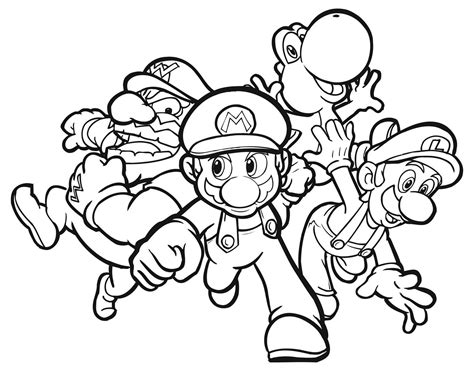 Mario coloring pages for relaxation