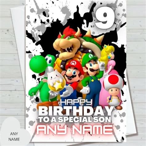 Mario Themed Birthday Cards