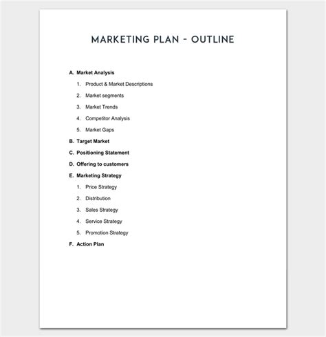 Marketing strategy outline template