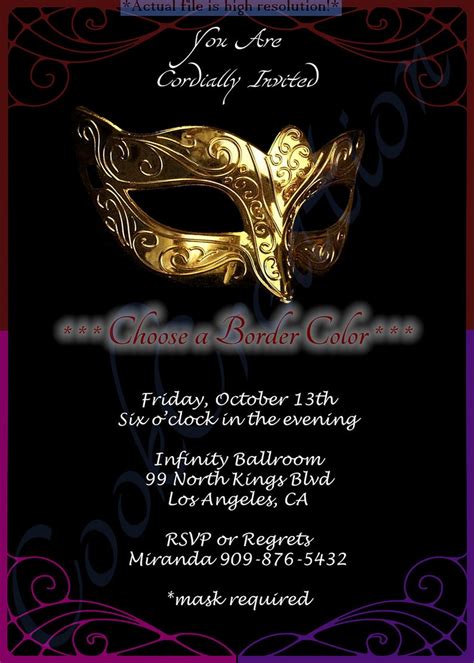 Masquerade Mystery Party Invitation