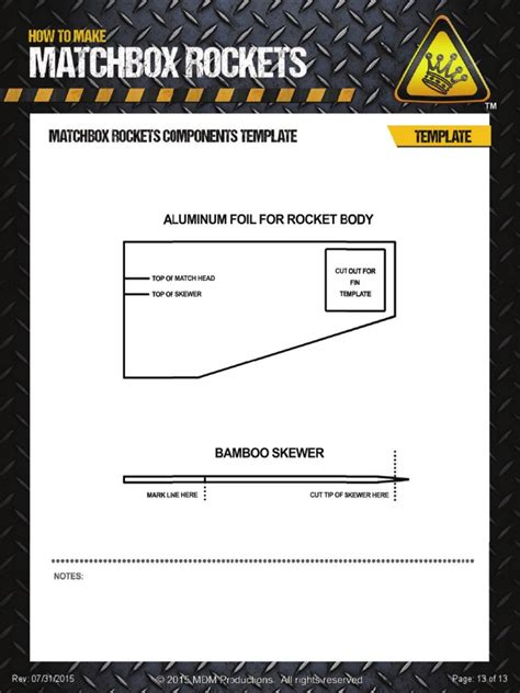 Matchbox Rocket Template