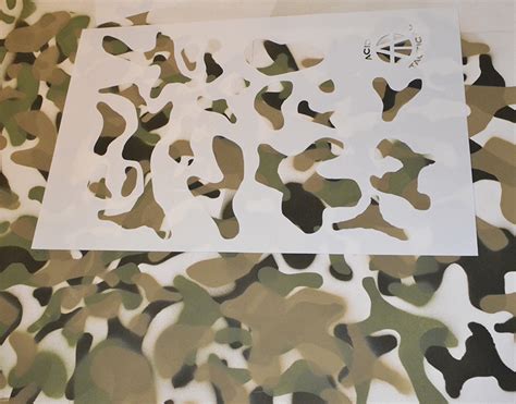 Materials and tools used for camo stencils