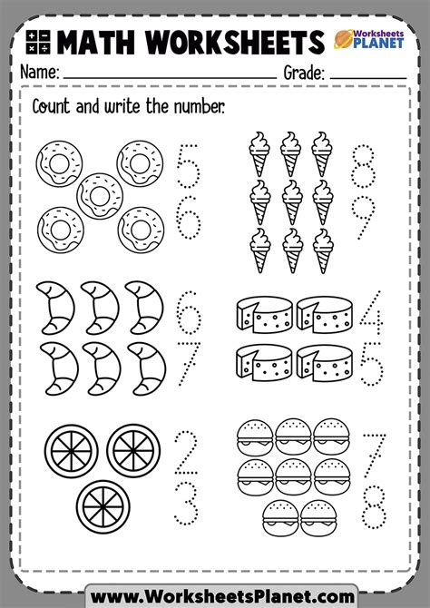 Math worksheets for students