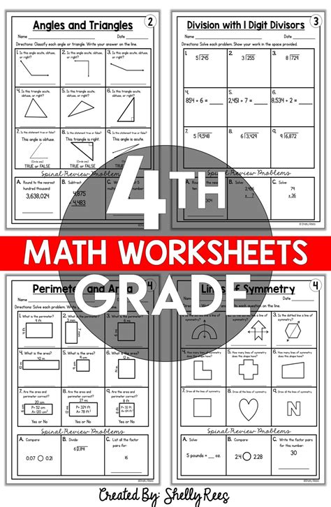 Math Worksheets for 4th Grade