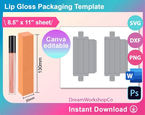 Matte and modern lip gloss box template