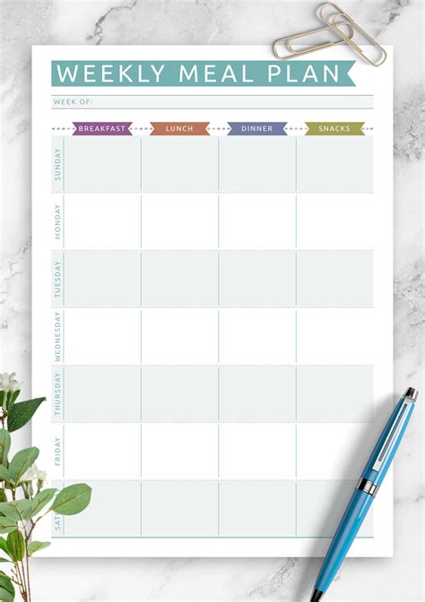 Description of Meal Planner Printables