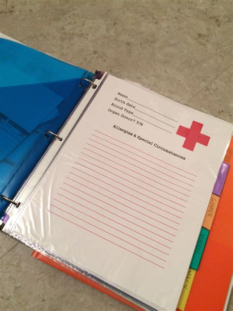 Medical Binder Organization