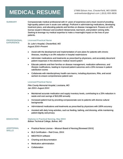 Medical Resume Template