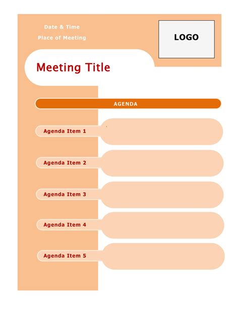 Meeting Agenda Template Design