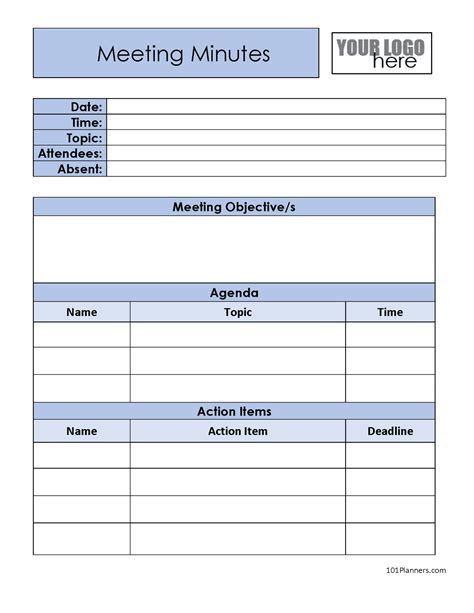 Meeting Notes Template Example