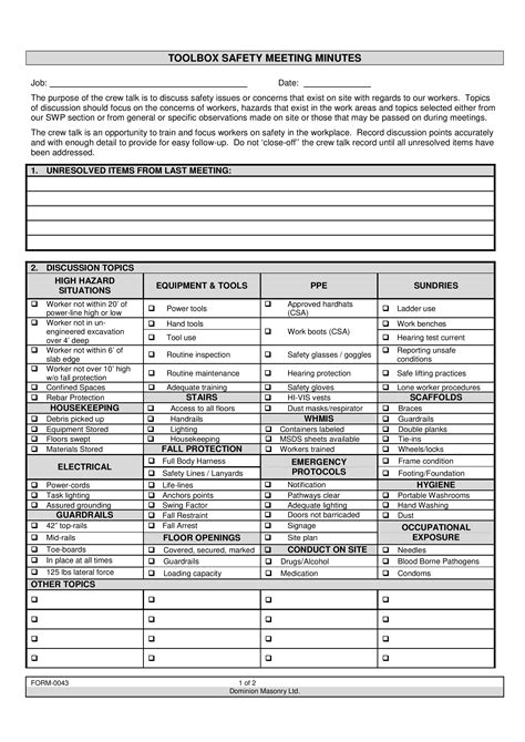 Meeting Template Tools