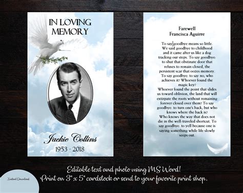 Memorial Card Template 3