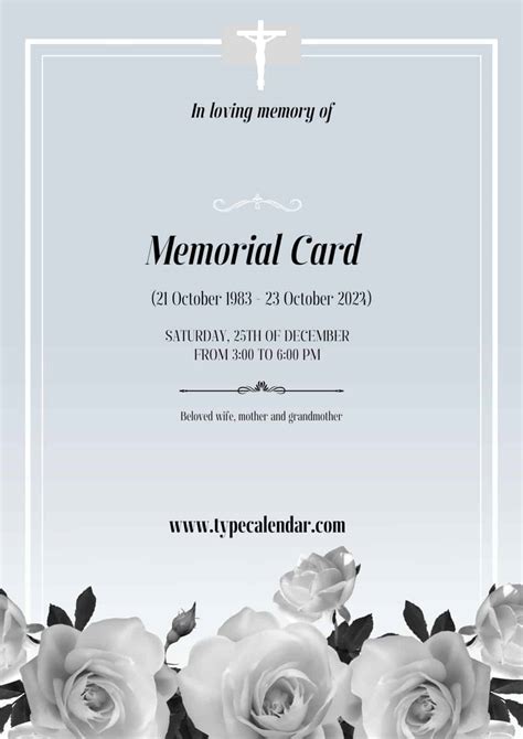 Memorial Card Template 6