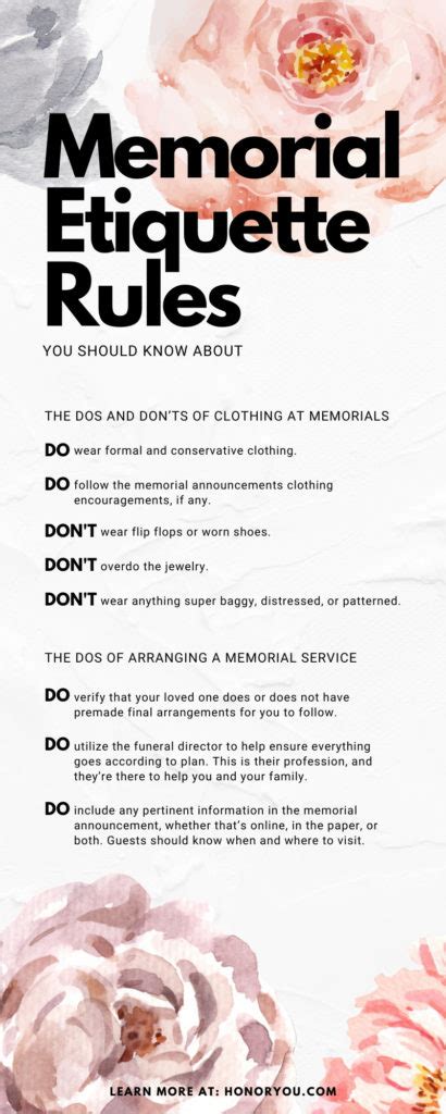 Memorial etiquette