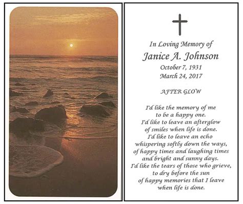 Memorial Prayer Card Designs