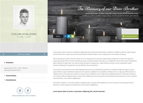 Memorial Website Example 3