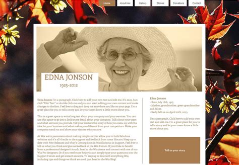 Memorial Website Design