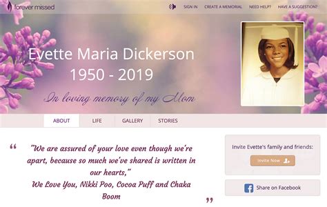 memorial websites