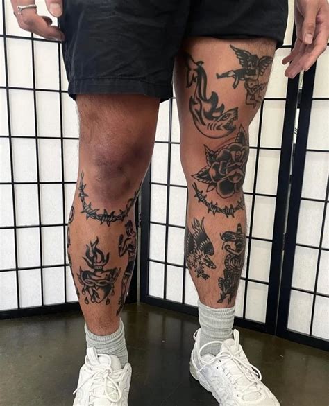 Men's leg tattoos design