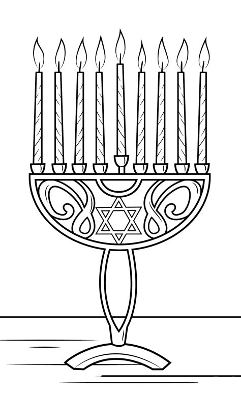 Menorah Coloring Pages for Kids