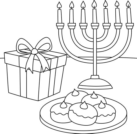 Traditional Menorah Coloring Designs