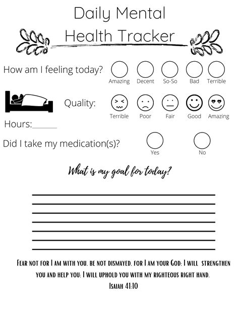 Mental Health Diary Template