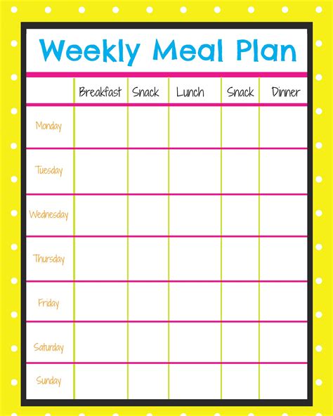 Menu Planning Template