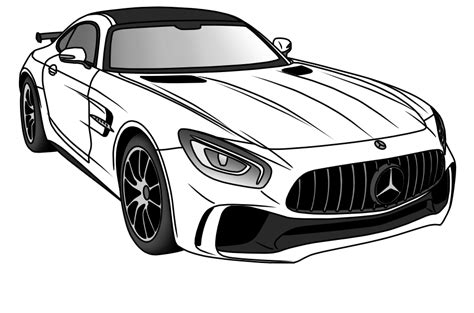 Mercedes-AMG GT sports car coloring page