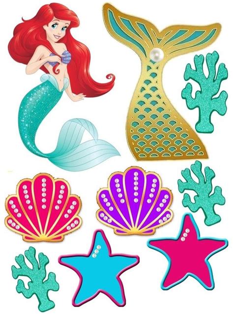 Mermaid Cake Topper Templates