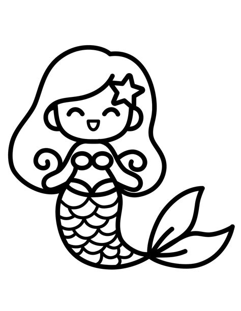 Mermaid coloring pages for kids and toddlers