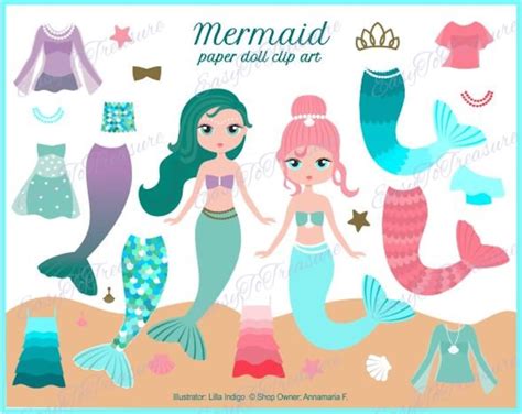 Mermaid Paper Doll Printable 1