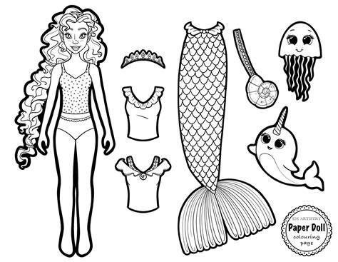 Mermaid Paper Doll Printable 5