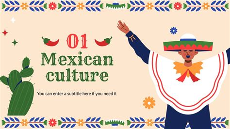 Mexican culture presentation template with vibrant colors