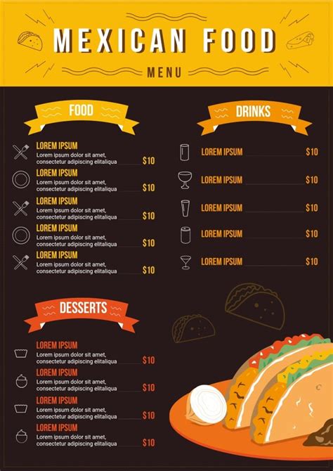 Mexican Food Menu Template