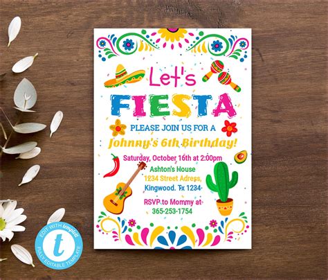 Mexican invitation templates