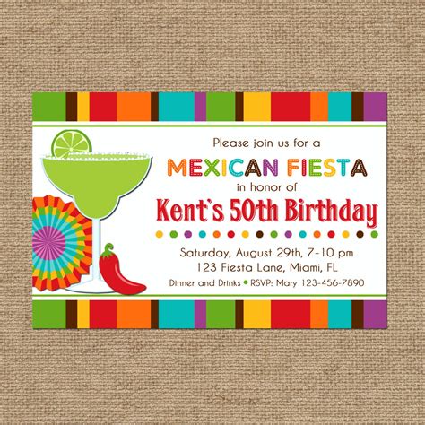 Mexican Theme Invitations Template 1