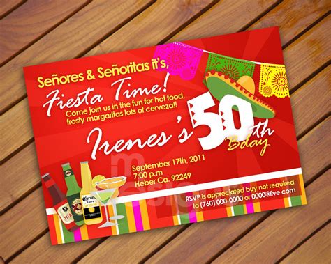 Mexican Theme Invitations Template 9